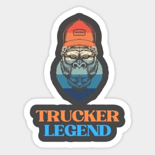 Husband Dad Trucker Legend Sticker